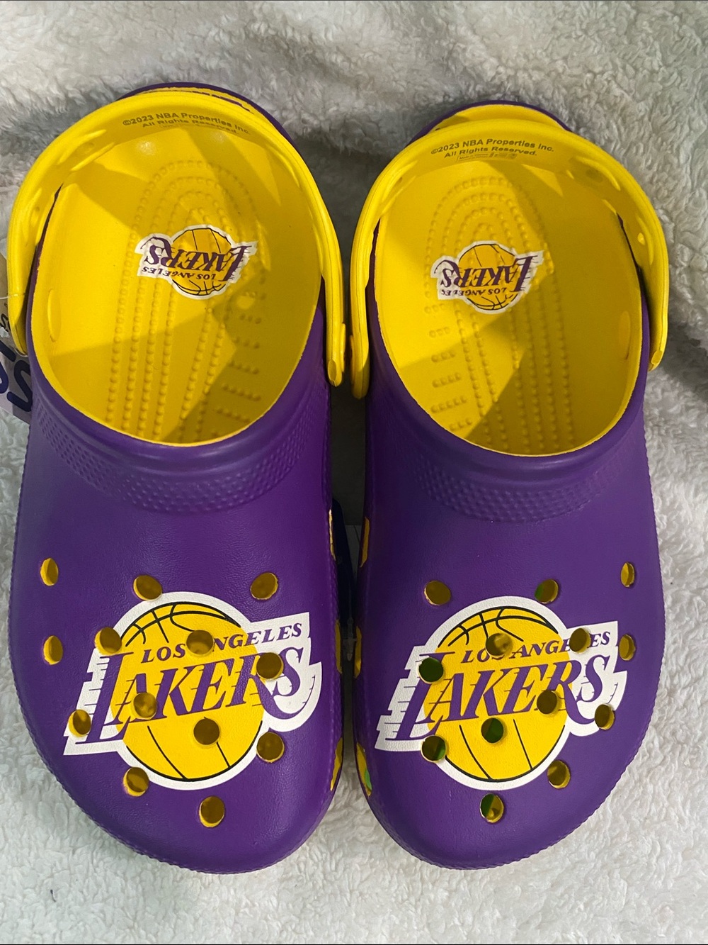 CROCS Los Angeles Lakers Purple and Yellow Clog Shoes